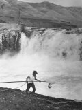 Man Fishing For Salmon in the Columbia River
