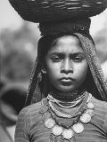Buy India Native Wearing Traditional Clothing, Carrying Basket on Her Head at AllPosters.com