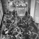 View of the Main Dining Room in the Hotel Quitandinha in Brazil