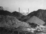 Huge Heaps of Iron Ore Outside Steel Plant, Brought in by Shipping Along the Great Lakes