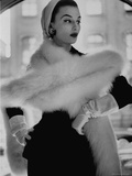 Lady Modeling a Boa Made Out of Six Rounded Skins of Natural White Fox, Selling For $350
