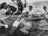 Lunchtime on Collective Farm, Women Workers Taking Noon Lunch Break Together During Rest Period