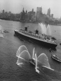 Fireboats Greeting the SS France, as It Enters the New York Harbor on Its Maiden Voyage