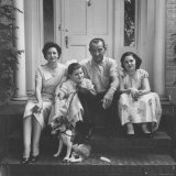 Senator Lyndon B. Johnson with His Family on the Front Steps of Their Home