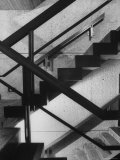Cement Staircase and Wooden Railings in Modernistic Whitney Museum of American Art