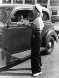Young Girl Carhops, Waiting on Customers at the Hollywood Drive In