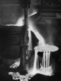 Molten Steel Cascading in Otis Steel Mill in Historic "Pouring the Heat" Photo