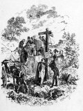 Title Page Illustration Depicting a Scene from the Charles Dickens Novel Martin Chuzzlewit