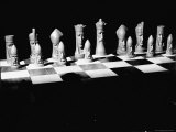 Buy View Showing Chess Pieces with Faces Carved Into Them at AllPosters.com