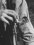 Sleeve Pocket with Pack of Lucky Strike Cigarettes in Fishing Jacket From Mail Order Co. L. L. Bean
