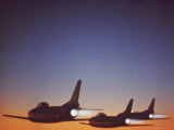 Trio of F86D Fighter Jets in Flight