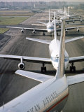 Airplane Traffic Jam on JFK Airport Runway, August 1968