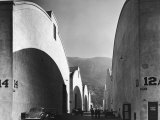 People Walking Between Sound Stages at Warner Brothers Studio