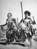 Zulu Natives Dancing in a Ceremony