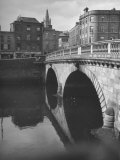 View of the Liffey River and the Metal Bridge in Dublin