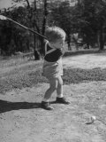 Two Year Old Golfer Bobby Mallick Taking a Swing