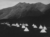 Vacationers Camping in the Canadian Rockies