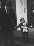 President Elect, John F. Kennedy, Leaving with Daughter Caroline For Walk
