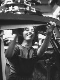 One of the 12% of Women Working on the Assembly Line of a Volkswagen Plant
