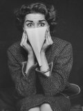 TV Model Nancy Berg Displaying Expression of Horror