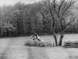 Buy Member of the Us Equestrian Team Jumping the Hurdles in the Fields During the Pre Olympic Practices at AllPosters.com
