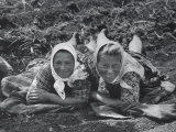Women Lying Down on Grass