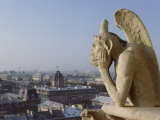 Gargoyle and Views of Paris from Notre Dame