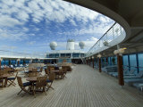 Tables and Chairs on the Pool Deck of a Cruise Ship
