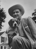 Buy Senator Lyndon B. Johnson with Pet Called Little Beagle Jr. on His Ranch at AllPosters.com