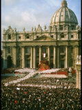 Pope Paul VI in Front of St. Peter's During 2nd Vatican Council