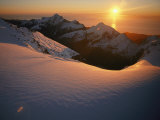 Buy Sunset Glow over a Snowy Mountain Face at AllPosters.com