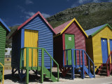 Colorful Changing Huts Line a South African Beach on the Cape
