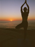 Buy A Woman Doing Yoga at Sunrise on the East Cape of Baja, Mexico at AllPosters.com
