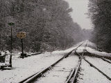 Buy Railroad Tracks in Snow at the Courtland City Limit at AllPosters.com