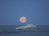 Buy A Lone Iceberg and a Beautiful Moon Rise at AllPosters.com