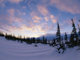 Sunset Along the Snow-Covered Shores of Hudson Bay Photographic Print