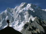 A Man Stands Silhouetted against the Karakoram Mountains, Pakistan