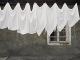 Linens Hang out to Dry on a Clothesline