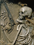 The Sun-Bleached Bones of Gunslinger Lie Next to His Revolver in Ghost Town in Northwest Wyoming