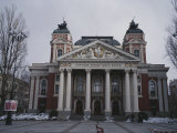The National Theater in Sofia, Bulgaria, the Motto on the Facade Reads Union Makes Strength