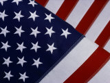 A Close-up of the Stars and Stripes of an American Flag