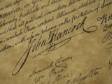 Buy A Close View of John Hancocks Signature on a Reproduction of the Declaration of Independence at AllPosters.com