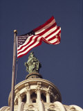 Buy An American Flag and the Statue of Freedom Atop the Capitol Dome at AllPosters.com