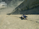A Climber Negotiates the Second Pitch of Previously Unclimbed 3,600-Foot Granite Wall in Greenland