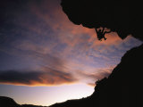 Rock Climbing out a Steep Roof in Sinks Canyon