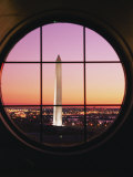 A View of the Washington Monument at Sunset Taken from the Willard Hotel