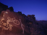Buy Ancient Rock Art Showing Kokopelli, the Flute Player, and a Shield at AllPosters.com