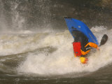 Buy A Whitewater Kayaker Upside Down Halfway Through a Loop Move at AllPosters.com
