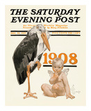 New Year's Baby, c.1908: Stork Delivery