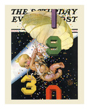 New Year's Baby, c.1930: Parachuting